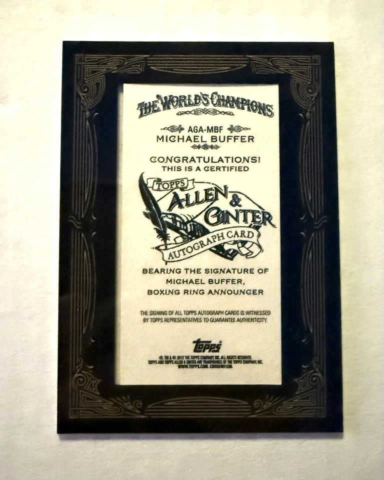 2012 TOPPS ALLEN & GINTER MICHAEL BUFFER CERTIFIED AUTO AUTOGRAPH CARD #AGA-MBF - Image 2 of 2