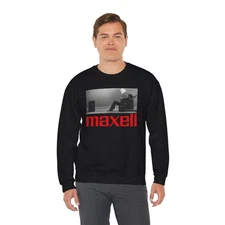 MAXELL Blown Away Logo SWEATSHIRT Retro Cassette 4 COLORS vintage aesthetic