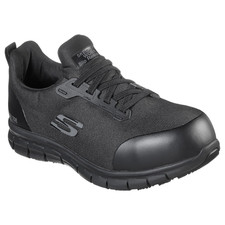 Skechers Work Women’s Alloy Toe Slip Resistant Shoes Black Memory Foam size 7