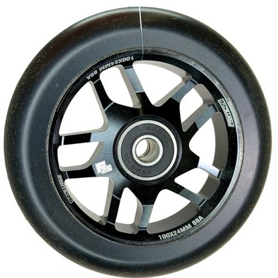F26  Base Stunt-Scooter Rolle 100mm Abec11 Trick Roller Wheel Ersatz Rad Schwarz