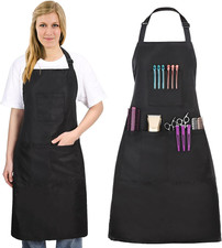 Hair Stylist Apron with 4 Pockets, Hair Resistant 34 Inch Long Dog Grooming Apro