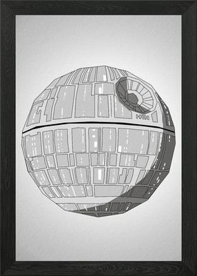 Todesstern gerahmtes Wandbild Poster Leinwanddruck Bild