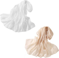 2 Stück Halstuch Damen Seide Elegante Stola Für Abendkleid Groß Stola Damen Fest