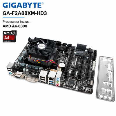 Gigabyte GA-F2A88XM-HD3 + AMD A4-6300 FM2+ DDR3 HDMI USB 3.0 Bundle