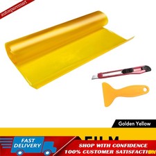 Glossy Yellow Vinyl Film Smoke Tint Headlight Taillight Fog Light Side Wrap Roll