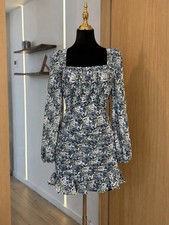 ASTR The Label Blue Floral Ruched Mini Dress | Garden Muse