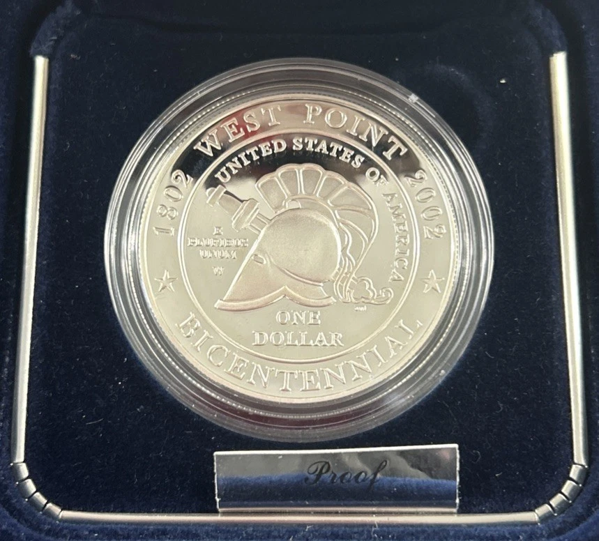 2002 US Military Academy Bicentennial Proof Silver Dollar Coin W/Box & COA - Image 3 of 4