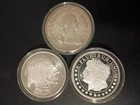 Lot of 3 - 1 Troy oz Buffalo Eagle Bust .999 Fine Silver Round in Capsule