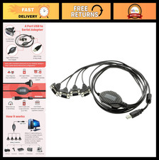 4-Port USB to RS232 Serial Adapter, FTDI Chip, Plug-and-Play, ESD Protection, 5f