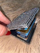 Silver Rhinestone Folding Credit Card Holder ...