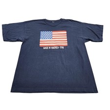 Shirt Mens XL Blue Made In America 2016 USA Flag Graphic Tee Patriotic Top
