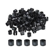 Clothes Hanger Marker Colored Hanger Sizer Garment Tag Number 10, Black 100pcs