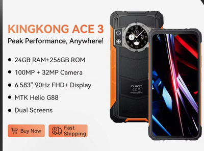 Cubot KingKong Ace 3 120Hz 4G Rugged 24+256GB 100MP NFC IP68 Android 14 Handy 
