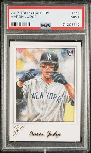 AARON JUDGE 2017 TOPPS GALLERY ROOKIE RC LOGO #117 PSA 9 MINT! NY YANKEES MVP!