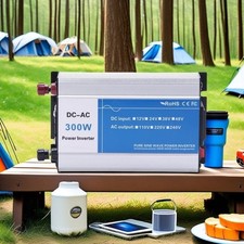 300W Pure Sine Wave Power Inverter 12V/24V/48V DC to AC Solar AI Energy Saving