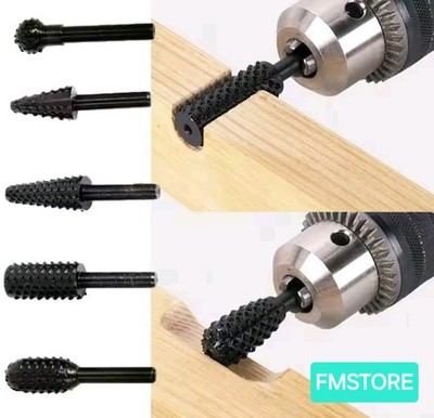 DREHRASPELFRÄSER HOLZ SPITZEN FRÄSER SCHNITZEN STIEL 6mm 5 STÜCK BASTELN #033