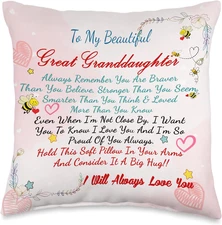 To My Great Granddaughter Gift from Great Grandma, Prandma Throw Pillow