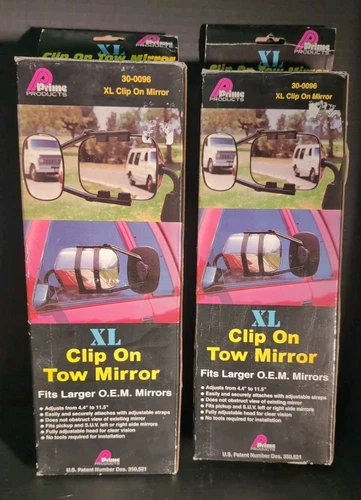 Clip On Tow Mirror Set of 2 Mirrors Used in Box Auto Truck Van