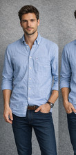 Tommy Hilfiger Shirt S Blue Button Up Long Sleeve Cotton Casual Classic