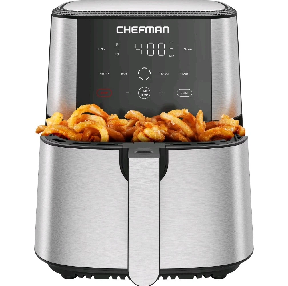 CHEFMAN Turbofry Touch 6-Quart Digital Air Fryer 4 Functions Stainless Steel
Opens in a new window o