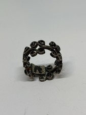 SIZE 7 3.7g 925 ARTISAN MADE SIGNED STERLING SILVER ABSTRACT SWIRL VINTAGE RING