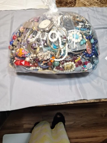 Vintage to Modern costume jewelry grab-bag lot #1, 15 pounds