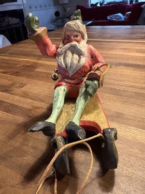House Of Hatten Good Cheer Santa Elf Sleigh Enchanted Forest 1988  Gnome Santa