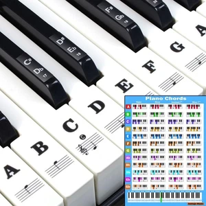 Stickers clavier Piano Note Lettres & Tableau de bord pour 88/61/54/49 Key...