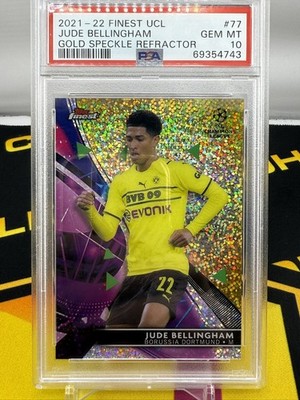 ⚽️✨2021-22 Finest UCL - Jude Bellingham - Gold Speckle 48/50 - PSA 10 ✨⚽️