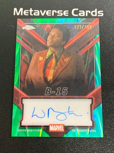 2025 Topps Chrome Deadpool Wunmi Mosaku As B-15 Green/Aqua RayWave Auto 131/150