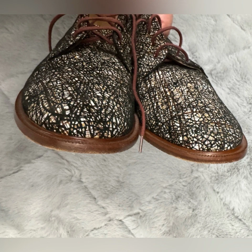 Oxford Robert Clergerie de cuero para mujer 6,5 colores empapados empapados abstractos Foto 4 de 4