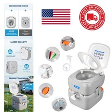 Portable Toilet for RV Travel 5.8 Gallon High Density Polyethylene Construction