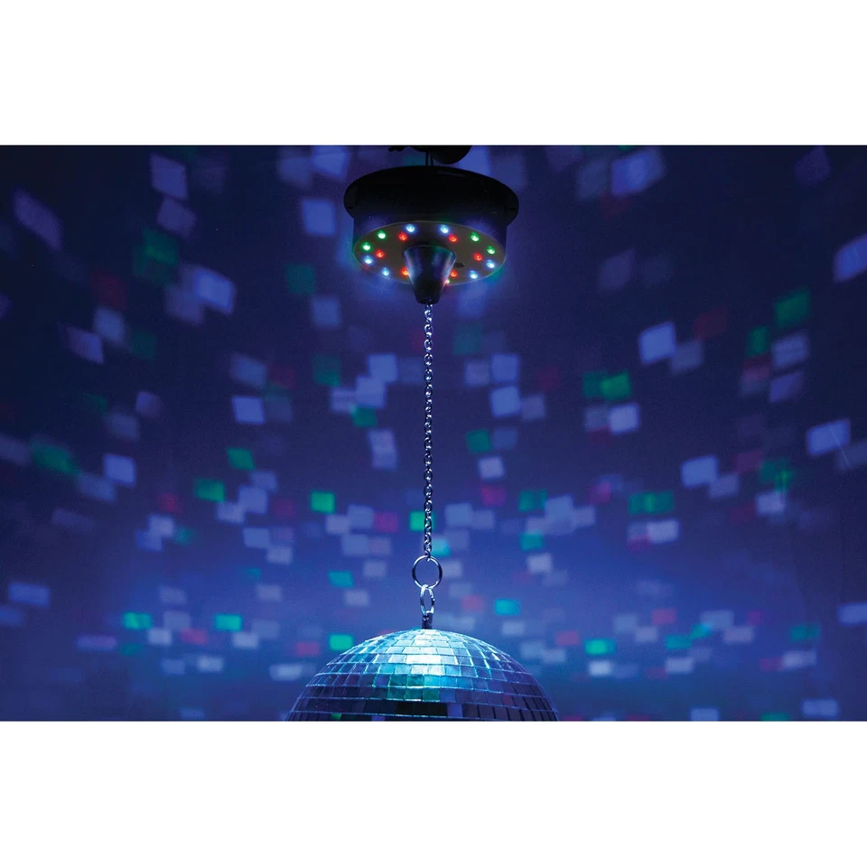 Battery Operated LED Mirror Glitter Ball Rotating Motor Party Lighting DJ Disco - Image 2 of 2