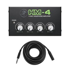 Mackie HM-4 4-Way Headphone Amplifier - With Stereo 1/4" Female Phone to 1/4" Ma