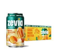 Zevia Orange Creamsicle Soda Zero Sugar 12oz Cans 8 Pack Stevia Sweetened NEW