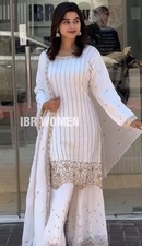 Ethnic Wear Faux Georgette Top And Palazzo With Fancy Dupatta For Women