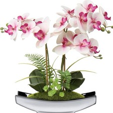 Kunstblumen Orchideen Künstlich Phalaenopsis Dekoration für Wohnzimmer und Ba...