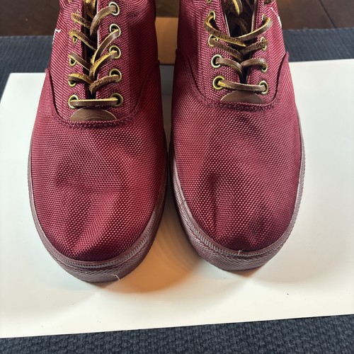 Polo Ralph Lauren Shoes Mens 11 D Wide Vaughn Red Canvas Sneakers Leather Laces - Picture 4 of 7