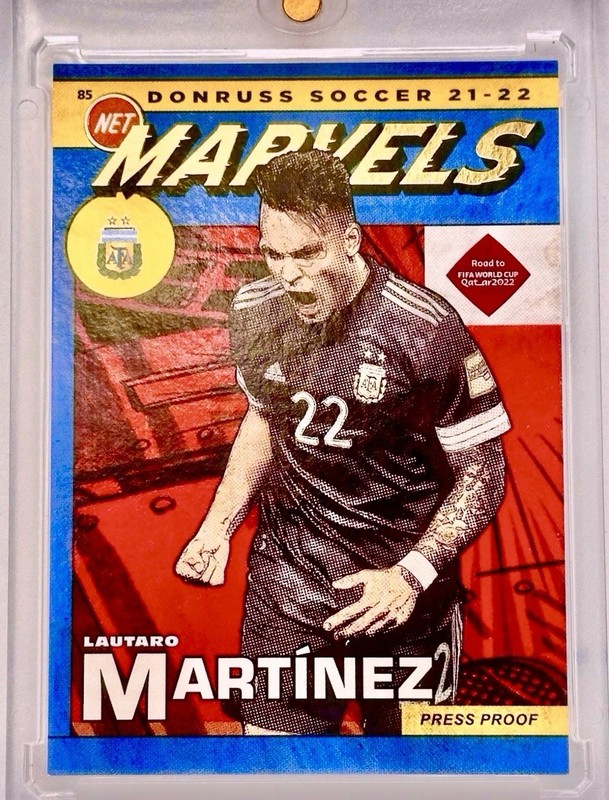 2021 Panini Donruss Qatar Net Marvels GOLD Press Proof #1 Lautaro Martinez SSP