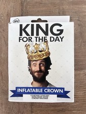 INFLATABLE CROWN IN GOLD - BE A KING FOR THE DAY - FANCY DRESS NOVELTY BIRTHDAY