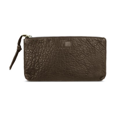 Braune Leder Damen Handtasche Reißverschluss Clutch Puntotres 11940