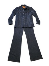 1970's M.R. Lee Vtg Denim Western Pearl Snaps RARE Complete Suit Shirt Pant Set