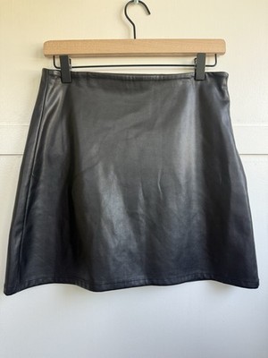 Good American Black Faux Leather Mini Skirt Size 8 / 29 Clubwear Festival
