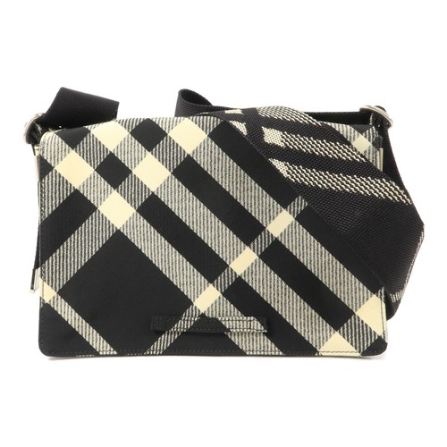 BURBERRY SHW Trench Crossbody Bag Shoulder Bag 80950151 Canvas Black Off White