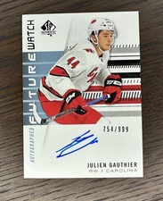 2019 SP Authentic Future Watch Rookies /999 Julien Gauthier #215 On Card Auto RC
