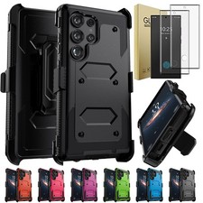 For Samsung Galaxy S24 S23 S22 S20 S21 FE Ultra Case Rugged Hard Belt Clip Cover