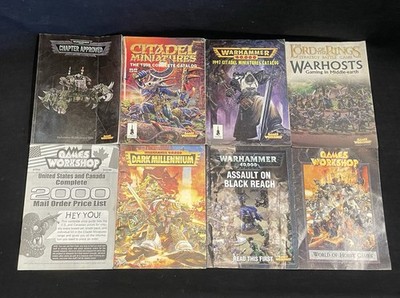 Vintage Warhammer 40k Rule Books And Catalogs, Lot Of 8, Citadel, Games Workshop