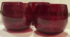 4x VINTAGE MCM ROLY POLY RUBY RED GLASSES Anchor Hocking BARWARE Whiskey GLASS