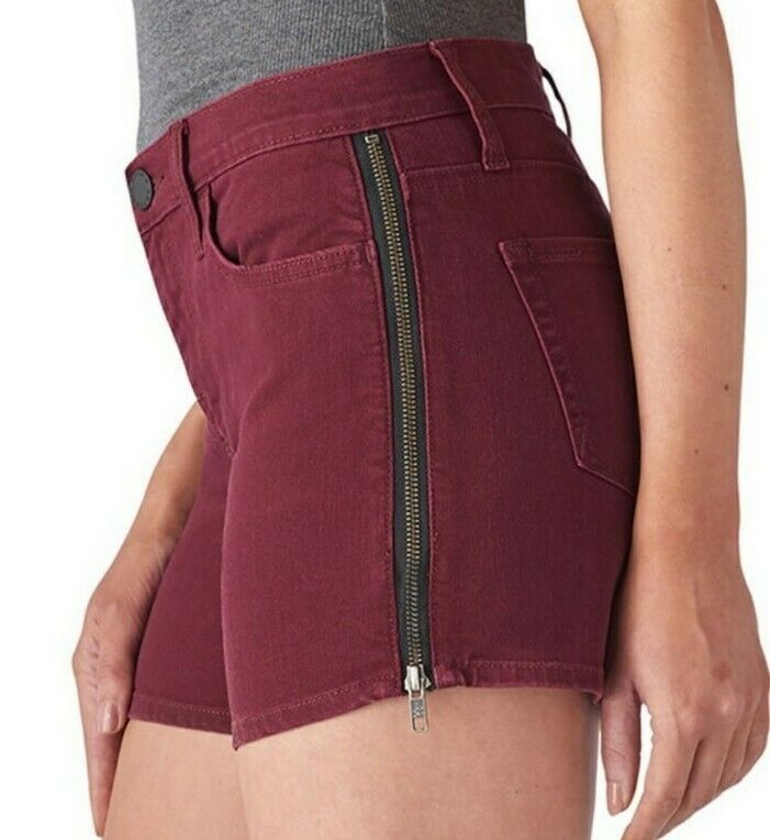 Rock discount And Republic Burgundy Denim Shorts Zippered size Side 10 Max 86% OFF