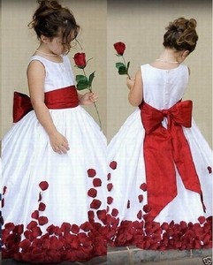 flower girl gown red